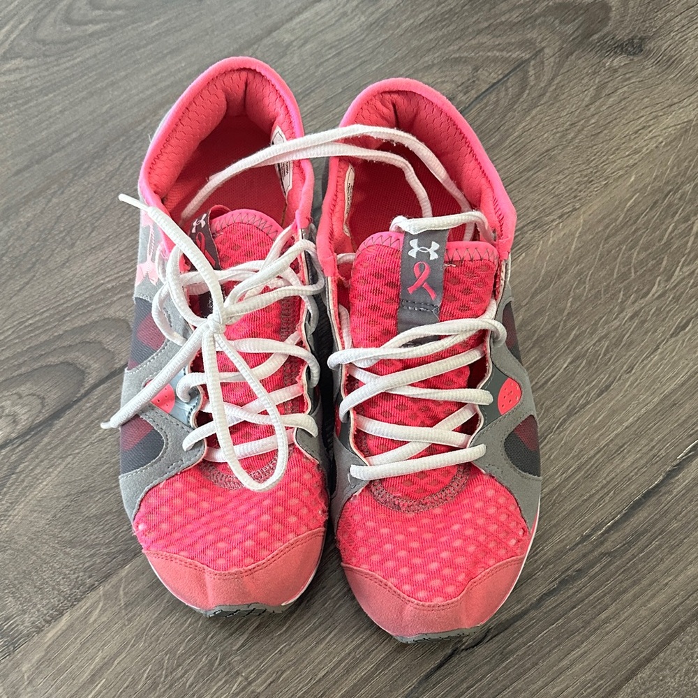 Under Armour Pink and Gray Running Shoes